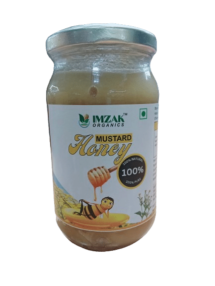 Imzak Organics | Mustard Cream Honey – Pure Mustard Flower Honey | Natural Creamed Honey Spread | Glass Jar